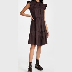 Sea New York Karla Ruffled Dress Cotton-Blend size Small